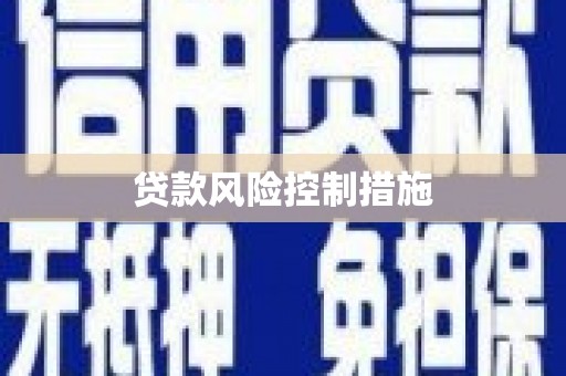 江宁贷款风险控制措施