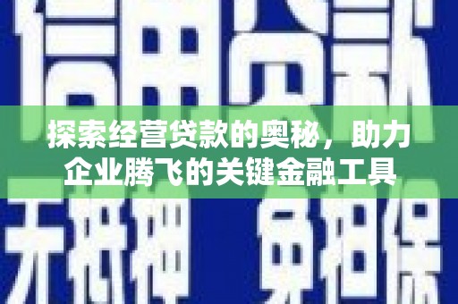 公馆探索经营贷款的奥秘，助力企业腾飞的关键金融工具