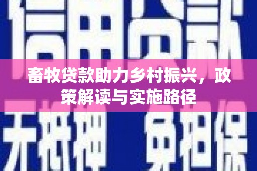 武义畜牧贷款助力乡村振兴，政策解读与实施路径
