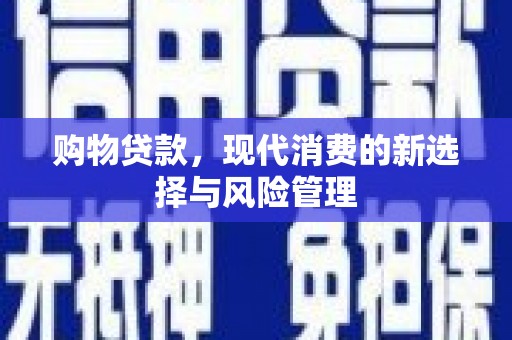 肥乡购物贷款，现代消费的新选择与风险管理
