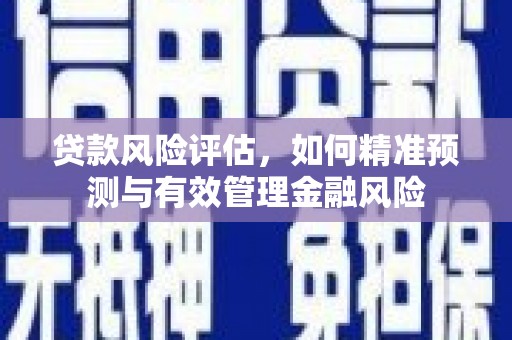 青神贷款风险评估，如何精准预测与有效管理金融风险