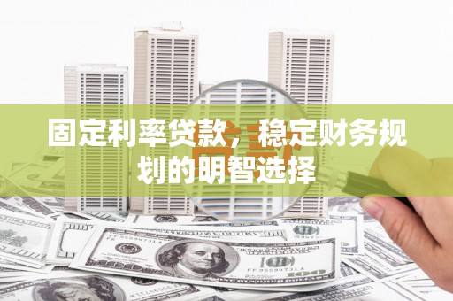 荥经固定利率贷款，稳定财务规划的明智选择