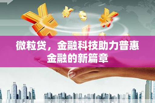 保税区微粒贷，金融科技助力普惠金融的新篇章
