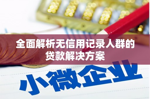 正蓝旗全面解析无信用记录人群的贷款解决方案